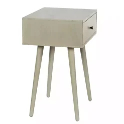 Kirklands Home Accent & End Tables|Natural Wood 1-Drawer Arthur Accent Table Gray