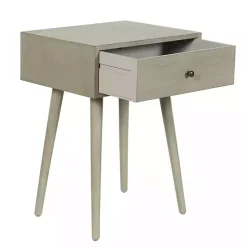 Kirklands Home Accent & End Tables|Natural Wood 1-Drawer Arthur Accent Table Gray