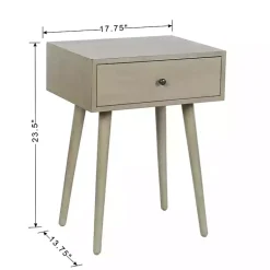 Kirklands Home Accent & End Tables|Natural Wood 1-Drawer Arthur Accent Table Gray