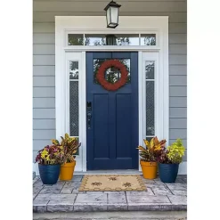 Kirklands Home Outdoor Rugs|Natural Honeycomb & Bees Outdoor Accent Rug