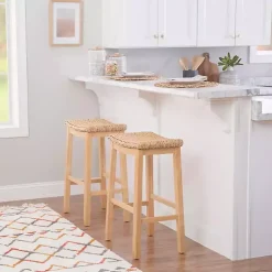 Kirklands Home Bar Stools & Counter Height Stools|Natural Hyacinth Haysom Bar Stool Tan