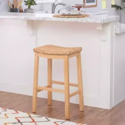 Kirklands Home Bar Stools & Counter Height Stools|Natural Hyacinth Haysom Bar Stool Tan