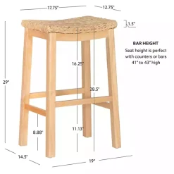 Kirklands Home Bar Stools & Counter Height Stools|Natural Hyacinth Haysom Bar Stool Tan