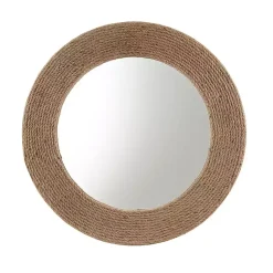 Kirklands Home Decorative Mirrors|Natural Jute Round Wall Mirror