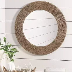 Kirklands Home Decorative Mirrors|Natural Jute Round Wall Mirror
