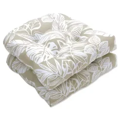 Kirklands Home Outdoor Cushions & Pillows|Natural Leaves Tufted 2-pc. Outdoor Seat Cushions
