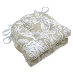 Kirklands Home Outdoor Cushions & Pillows|Natural Leaves Tufted 2-pc. Outdoor Chair Cushions