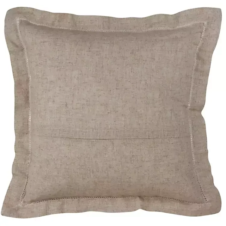 Sale Natural Linen Down Hemstitched Pillow, 18 in. Pillows