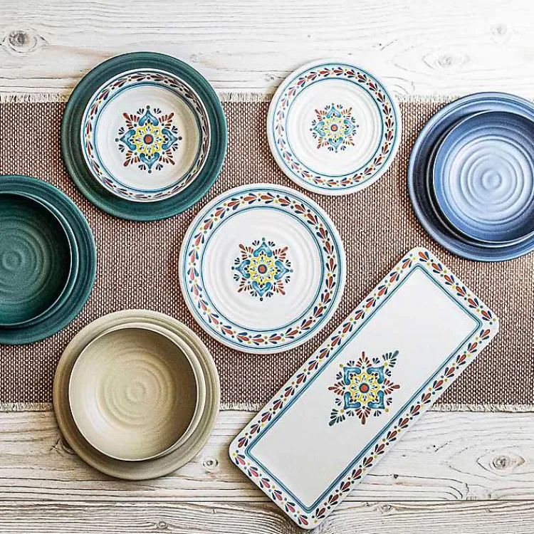 Kirklands Home Outdoor Dining|Natural Madden Melamine Low Bowls, Set of 6 Tan