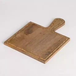 Kirklands Home Serving & Entertaining|Natural Mango Wood Beaded Serving Board Brown