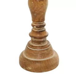 Clearance Natural Mango Wood Carved Candle Holders, Set of 3 Candle Holders