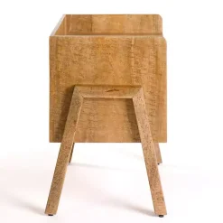 Kirklands Home Accent & End Tables|Natural Mango Wood Cubby Side Table Brown