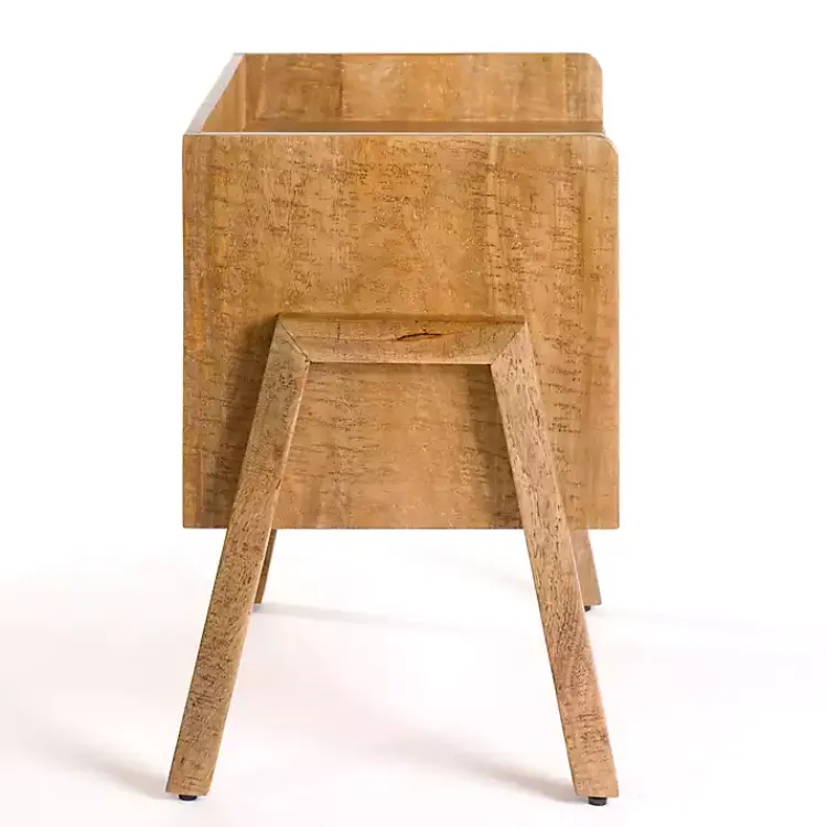 Kirklands Home Accent & End Tables|Natural Mango Wood Cubby Side Table Brown
