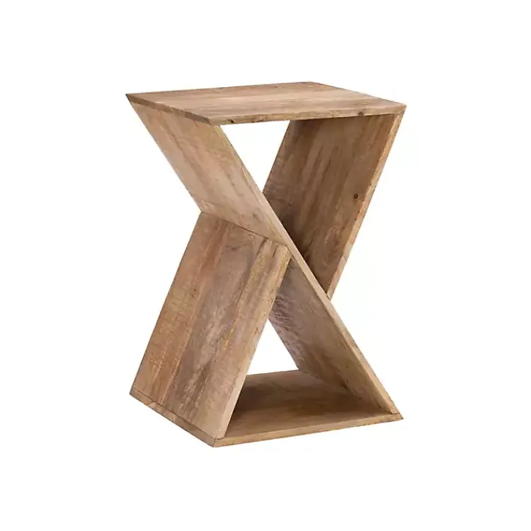 Kirklands Home Accent & End Tables|Natural Mango Wood Hourglass Accent Table Brown