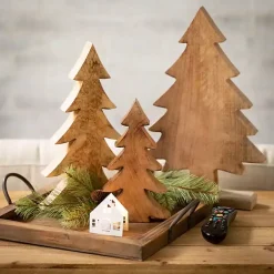 Outlet Natural Mango Wood 2-pc. Tree Figurine Set, 16 in. Christmas Decorations