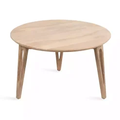 Kirklands Home Coffee Tables|Natural Mango Wood Round Kershaw Coffee Table Tan