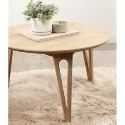 Kirklands Home Coffee Tables|Natural Mango Wood Round Kershaw Coffee Table Tan