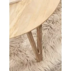 Kirklands Home Coffee Tables|Natural Mango Wood Round Kershaw Coffee Table Tan