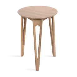 Kirklands Home Accent & End Tables|Natural Mango Wood Round Kershaw Accent Table Tan