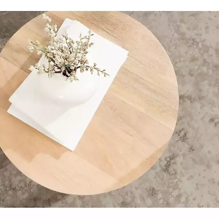 Kirklands Home Accent & End Tables|Natural Mango Wood Round Kershaw Accent Table Tan