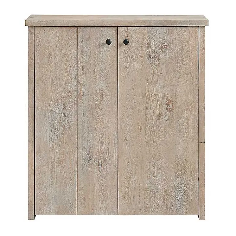 Kirklands Home Entryway Furniture|Natural Mango Wood Shoe Cubbie