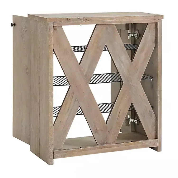 Kirklands Home Entryway Furniture|Natural Mango Wood Shoe Cubbie