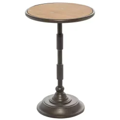 Kirklands Home Accent & End Tables|Natural Pine and Gray Metal Accent Table, 21 in.