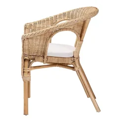 Kirklands Home Dining Chairs|Natural Rat Abbey Dining Chair Tan