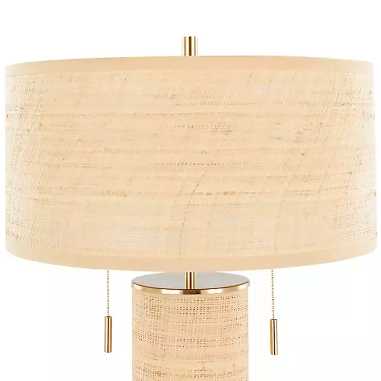Kirklands Home Table Lamps|Natural Rattan and Gold Metal Table Lamp