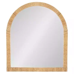 Kirklands Home Decorative Mirrors|Natural Rattan Arch Wall Mirror
