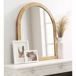 Kirklands Home Decorative Mirrors|Natural Rattan Arch Wall Mirror