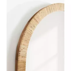 Kirklands Home Decorative Mirrors|Natural Rattan Arch Wall Mirror