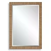Kirklands Home Decorative Mirrors|Natural Rattan Beveled Wall Mirror