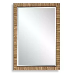 Kirklands Home Decorative Mirrors|Natural Rattan Beveled Wall Mirror