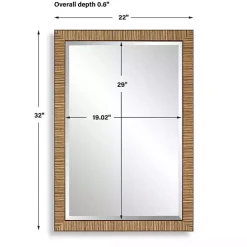 Kirklands Home Decorative Mirrors|Natural Rattan Beveled Wall Mirror