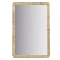 Kirklands Home Decorative Mirrors|Natural Rattan Frame Rectangle Wall Mirror
