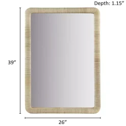 Kirklands Home Decorative Mirrors|Natural Rattan Frame Rectangle Wall Mirror
