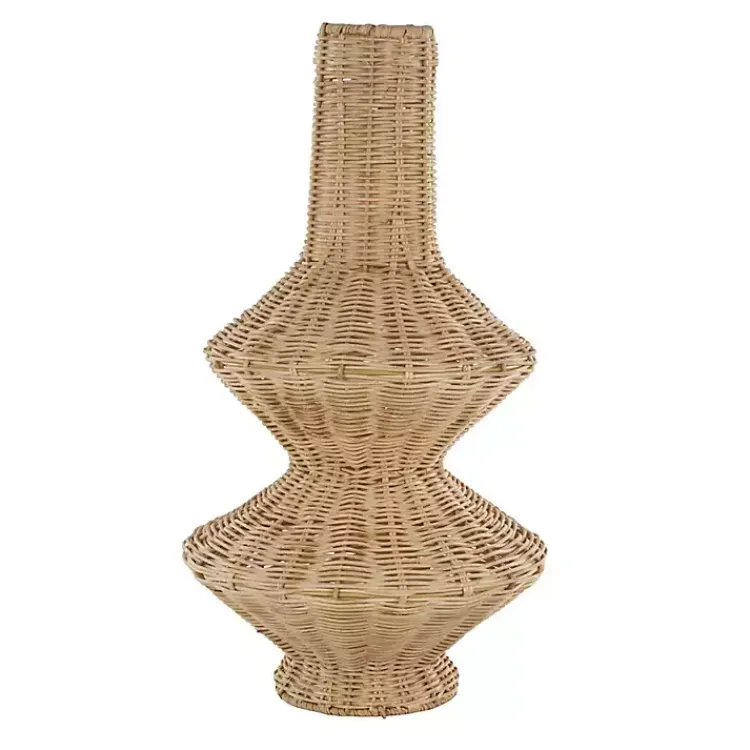 Discount Natural Rattan Hourglass Vase Vases
