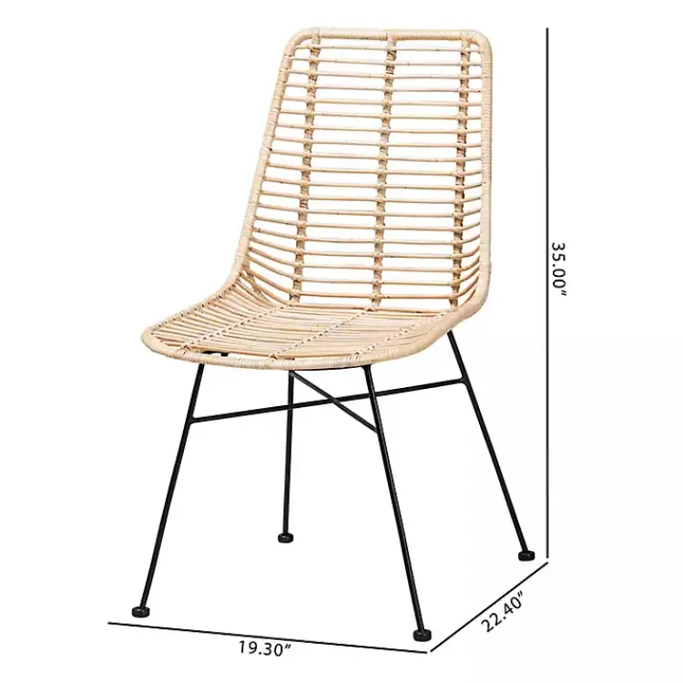 Kirklands Home Dining Chairs|Natural Rat Manhat Dining Chairs, Set of 2 Tan