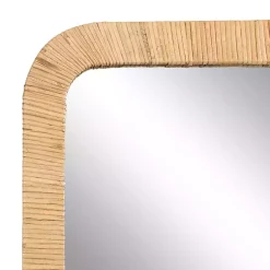 Kirklands Home Decorative Mirrors|Natural Rattan Rounded Rectangle Wall Mirror