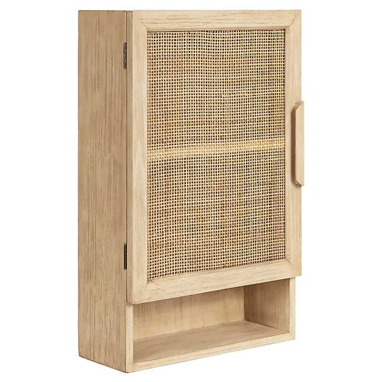 Kirklands Home Wall Storage|Natural Rattan Wall Cabinet with Shelf