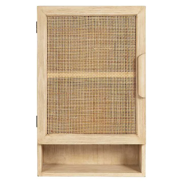 Kirklands Home Wall Storage|Natural Rattan Wall Cabinet with Shelf