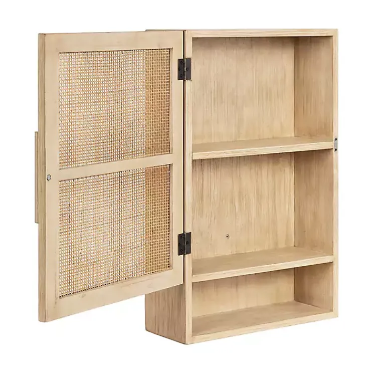 Kirklands Home Wall Storage|Natural Rattan Wall Cabinet with Shelf