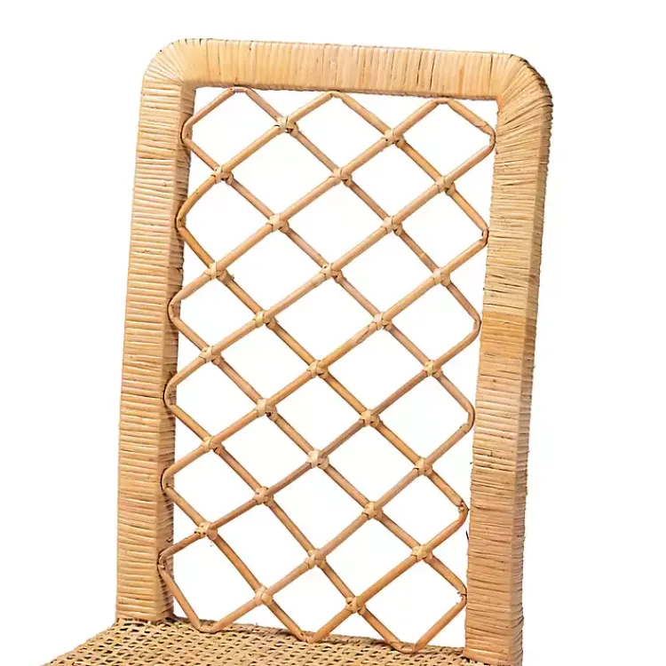 Kirklands Home Dining Chairs|Natural Rat Woven Back Dining Chairs, Set of 2 Tan
