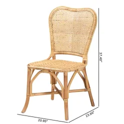 Kirklands Home Dining Chairs|Natural Rat Woven Irene Dining Chair Tan