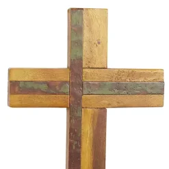 Kirklands Home Wall Plaques|Natural Reclaimed Wood Cross Wall Plaque Brown