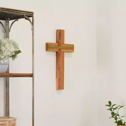 Kirklands Home Wall Plaques|Natural Reclaimed Wood Cross Wall Plaque Brown