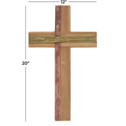 Kirklands Home Wall Plaques|Natural Reclaimed Wood Cross Wall Plaque Brown