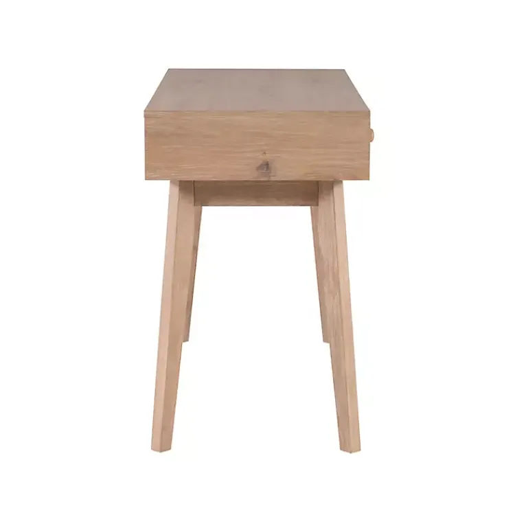 Kirklands Home Office Furniture|Natural Ripples 2-Drawer Wood Desk Brown