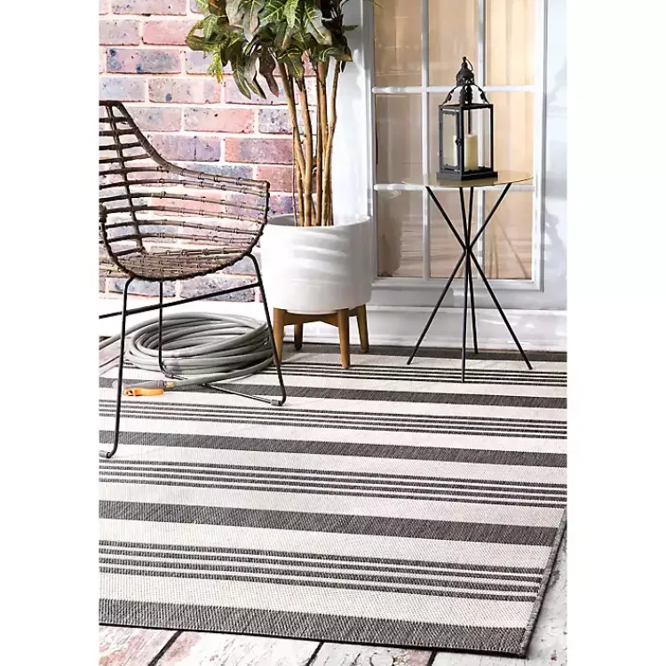 Kirklands Home Outdoor Rugs|Natural Robin Stripe Outdoor Area Rug, 6x9